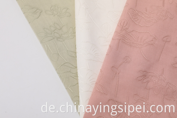 China Hersteller nachhaltiger Rayon Custom Twhite Jacquard Stoff Dress Stoff Jacquard
